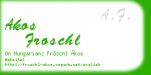 akos froschl business card